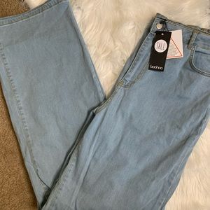 Boohoo wide leg light wash denim